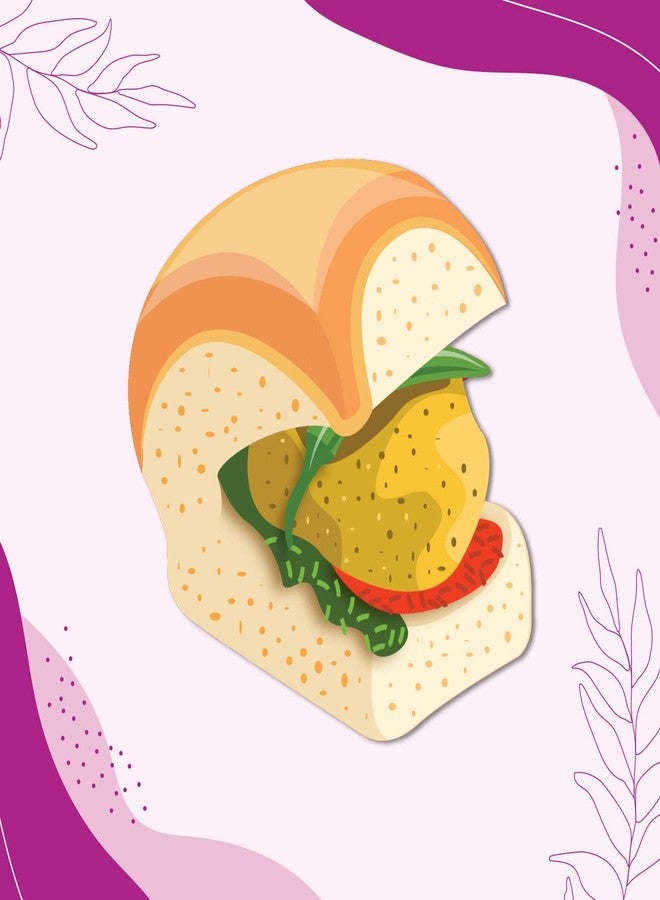 Bhai Please Vada Pav Wooden Fridge Magnet (Pack of 1) Food and Drinks Gift and Decoration - Image 5